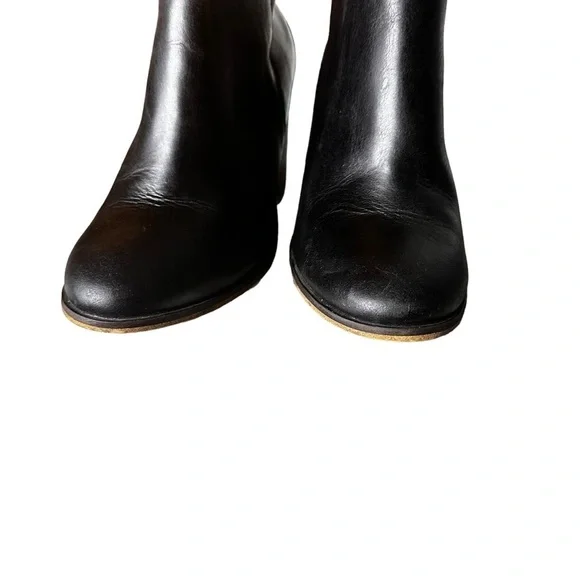 BP. Lance Black Leather Ankle Booties, Round Toe, Zip Closure, Block Heel sz 7.5 - Picture 9 of 14